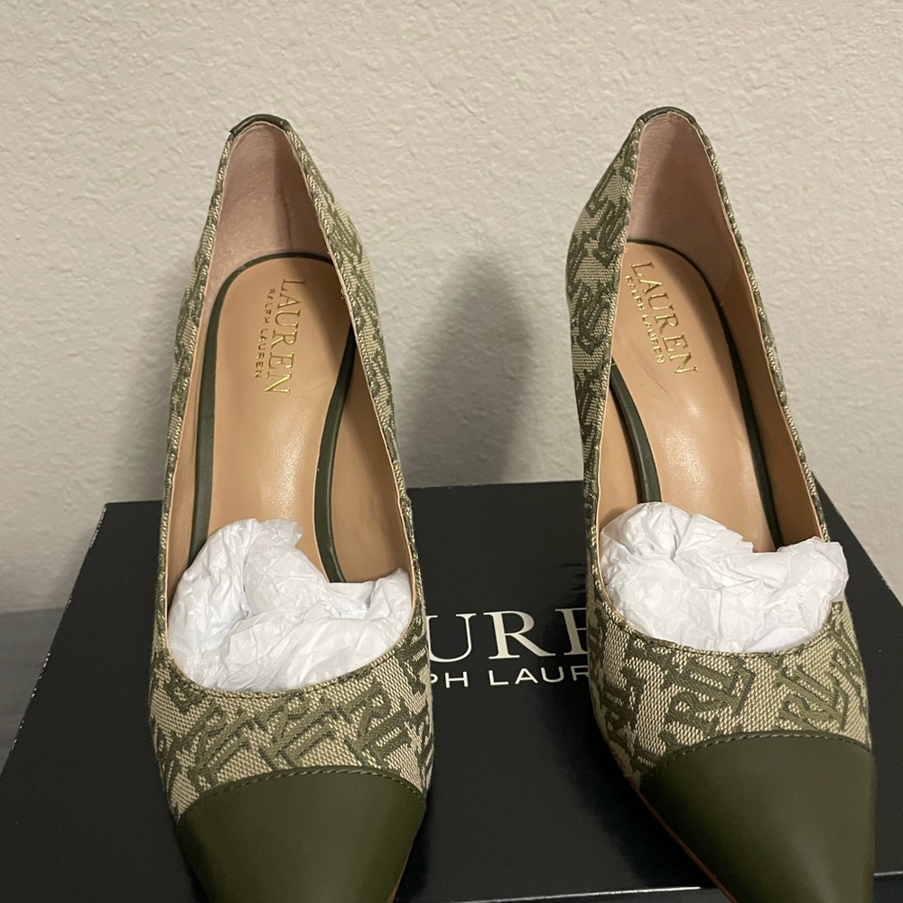 Lauren Ralph Lauren Lindella Stiletto pump heels in olive green